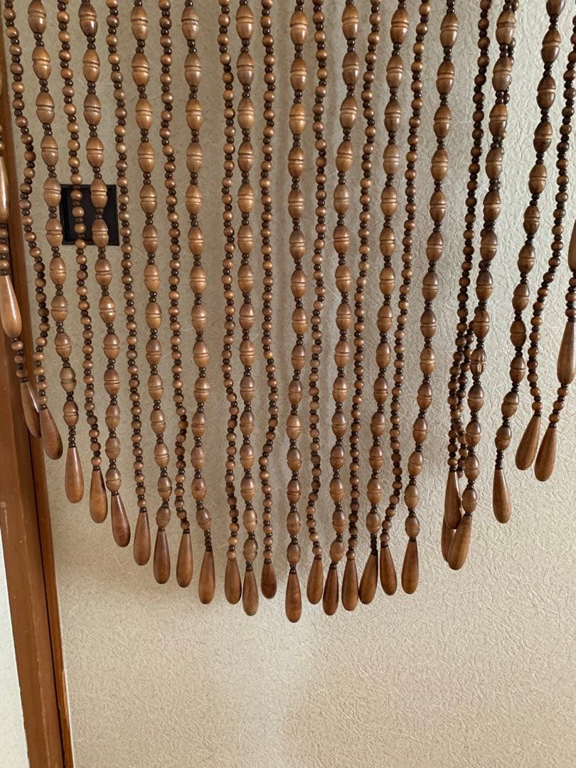 昭和レトロ　特大　玉のれん　木製のれん　木玉暖簾　引き取り限定