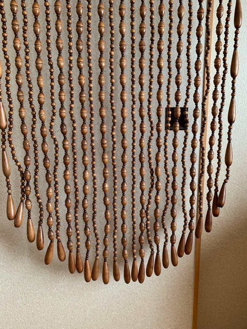 昭和レトロ　特大　玉のれん　木製のれん　木玉暖簾　引き取り限定