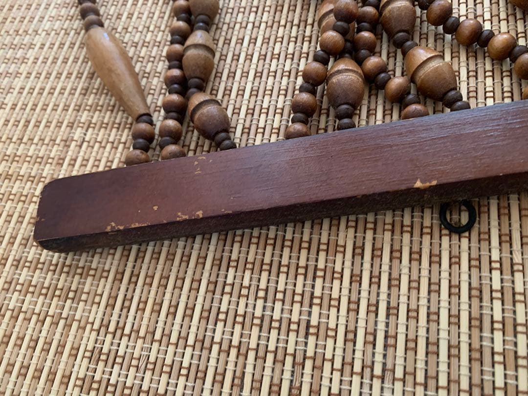 昭和レトロ　特大　玉のれん　木製のれん　木玉暖簾　引き取り限定
