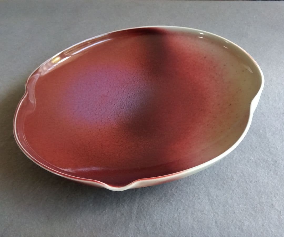 京焼清水焼 陶芸家 加藤泰一 辰砂鉢 ２５cm