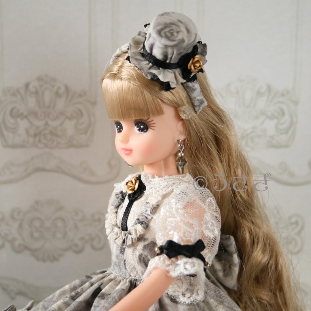 に*ん様 22㎝ドール用 ドレス パニエ ハット イヤリング ４点セット 【11