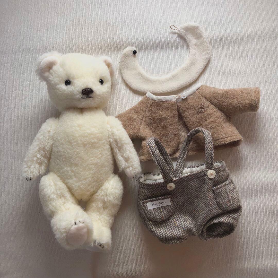 ハンドメイド　しろくまくんの冬支度　アルパカ&ウールのぬいぐるみ