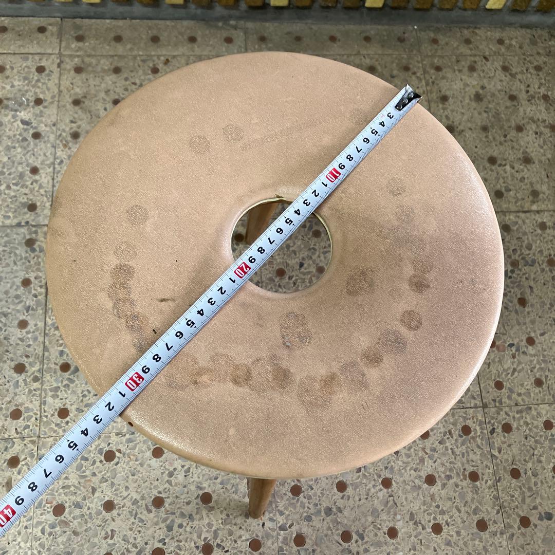 A2 昭和レトロ 天童木工 リングスツール 丸スツール 4本脚 木製椅子 古家具