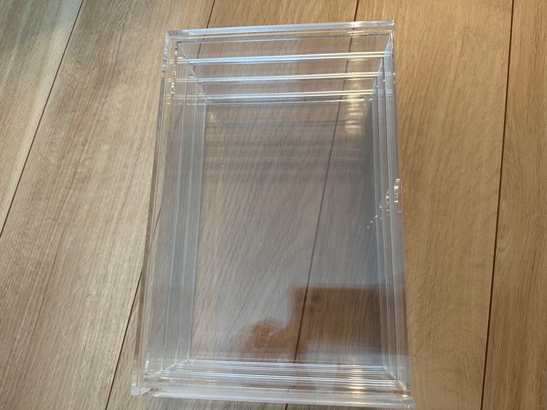 無印 重なるアクリルケース3段 2セット ２段フタ付引出 1セット