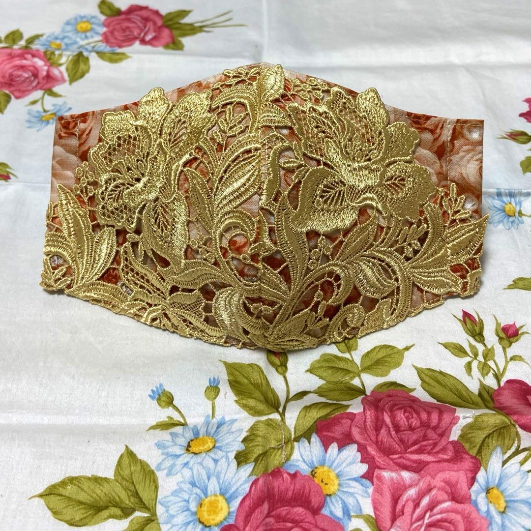 [ピンクの白玉]ハンドメイドマスク