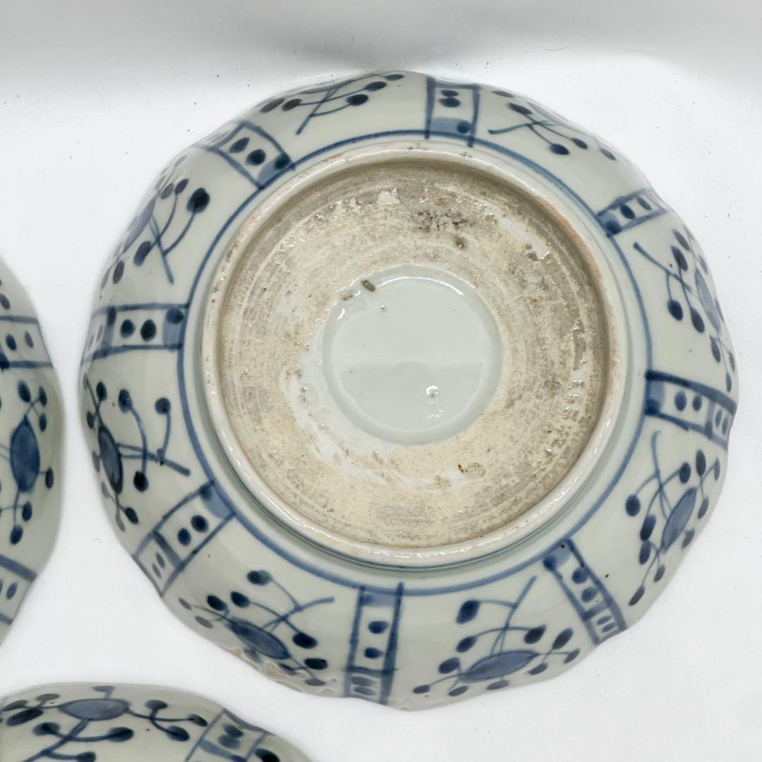 江戸後期 伊万里 染付 芙蓉 なます皿 5枚組 15.5cm