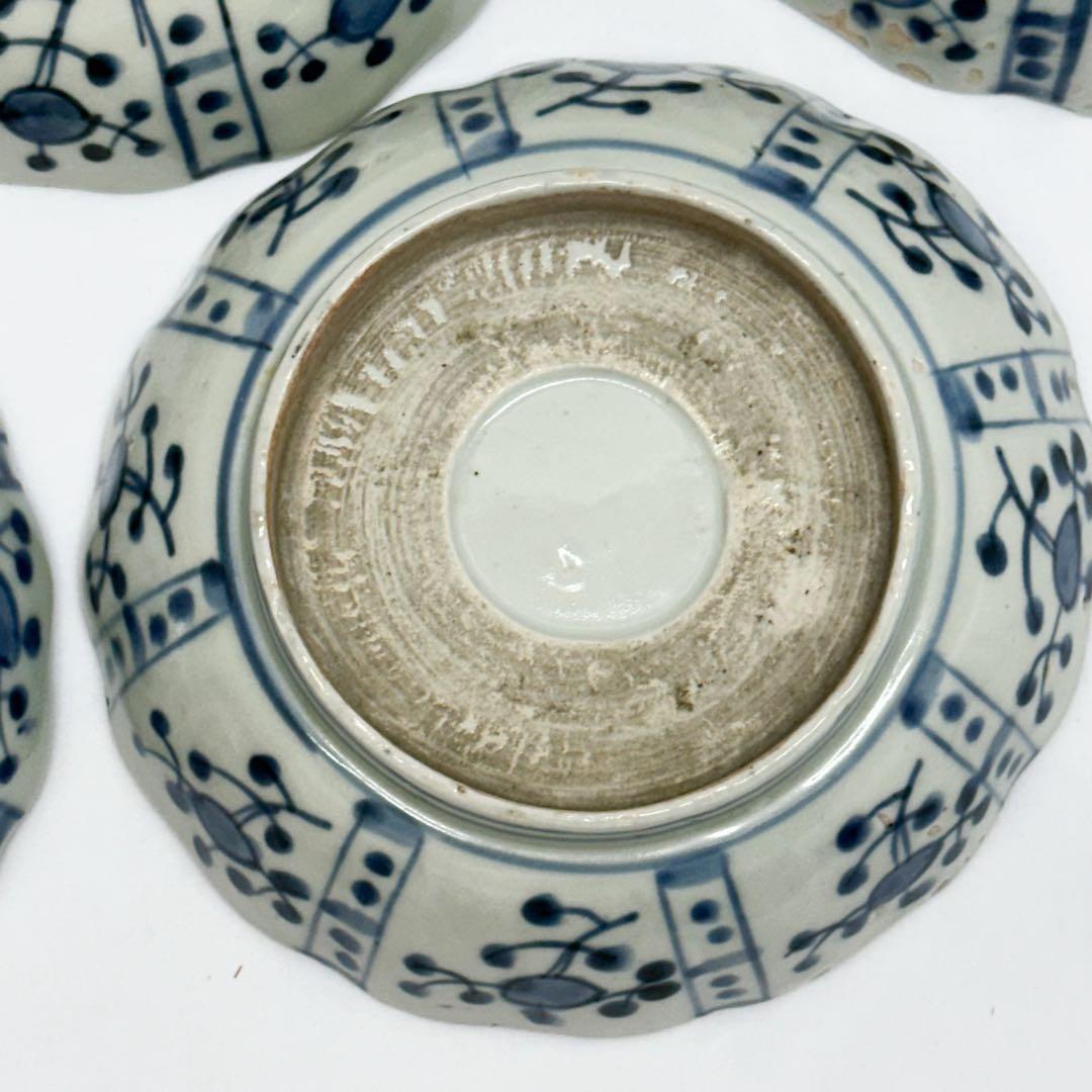 江戸後期 伊万里 染付 芙蓉 なます皿 5枚組 15.5cm