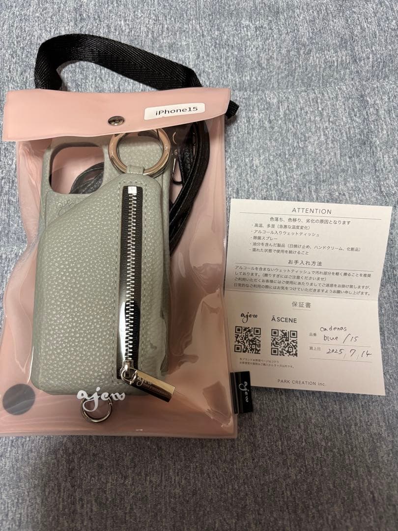 ajew スマホケース iPhone15 グレー