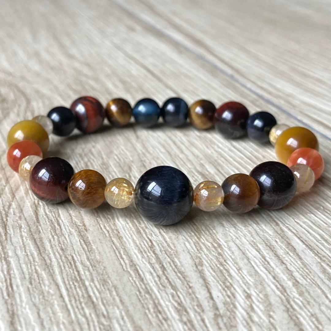 5色のトラに見守られ勝負に勝つ/5色タイガーアイ・他/パワーストーンブレスレット