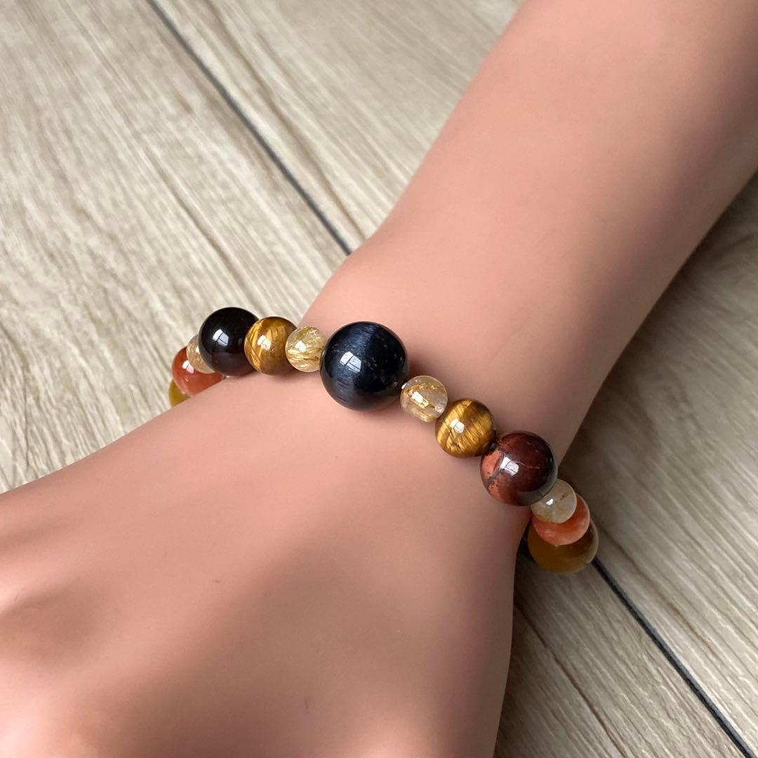 5色のトラに見守られ勝負に勝つ/5色タイガーアイ・他/パワーストーンブレスレット