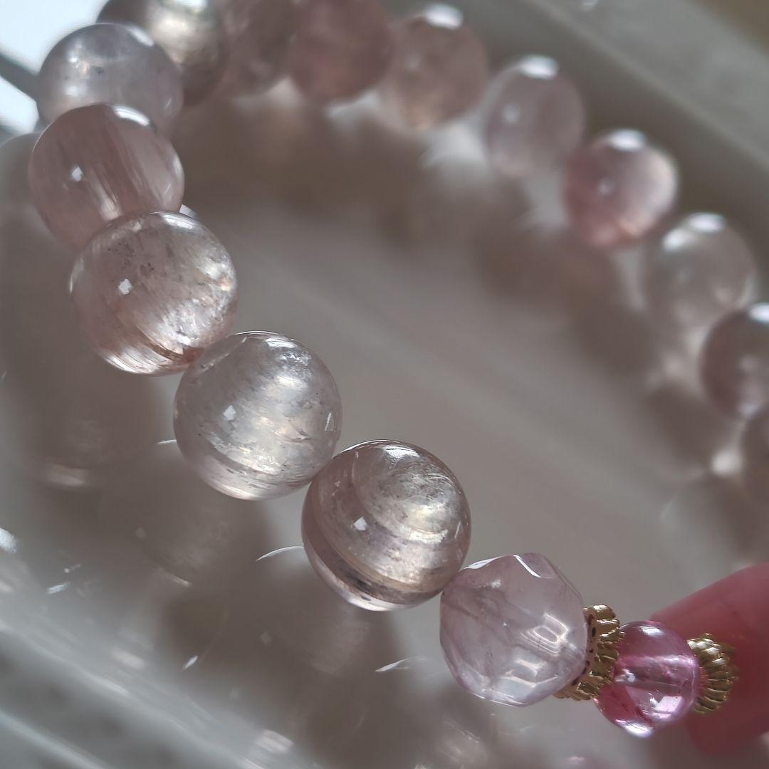 グァバクオーツキューブ×ふんわりピンクマイカ×ピンクトパーズ