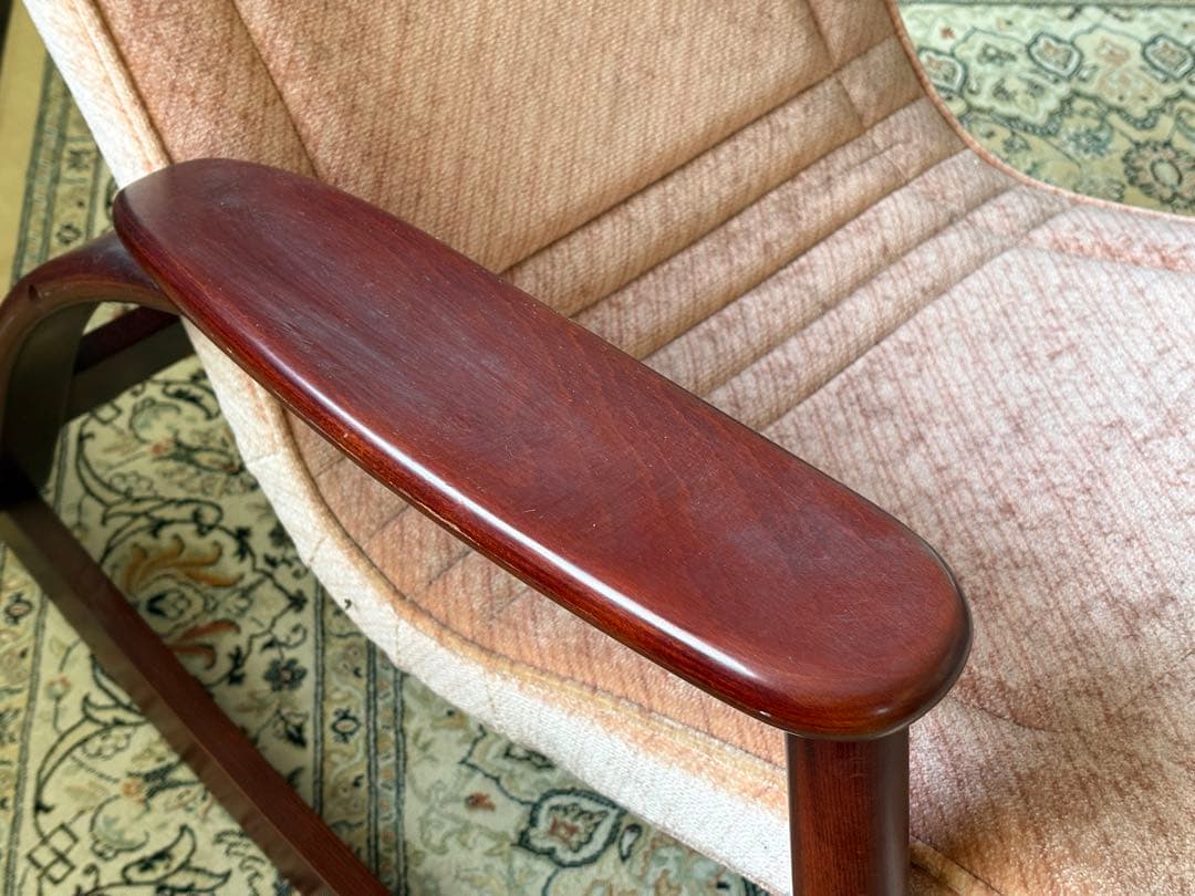 希少モデル　ロッキングチェア　松田産業　フットレスト　ファブリックチェア　SZ