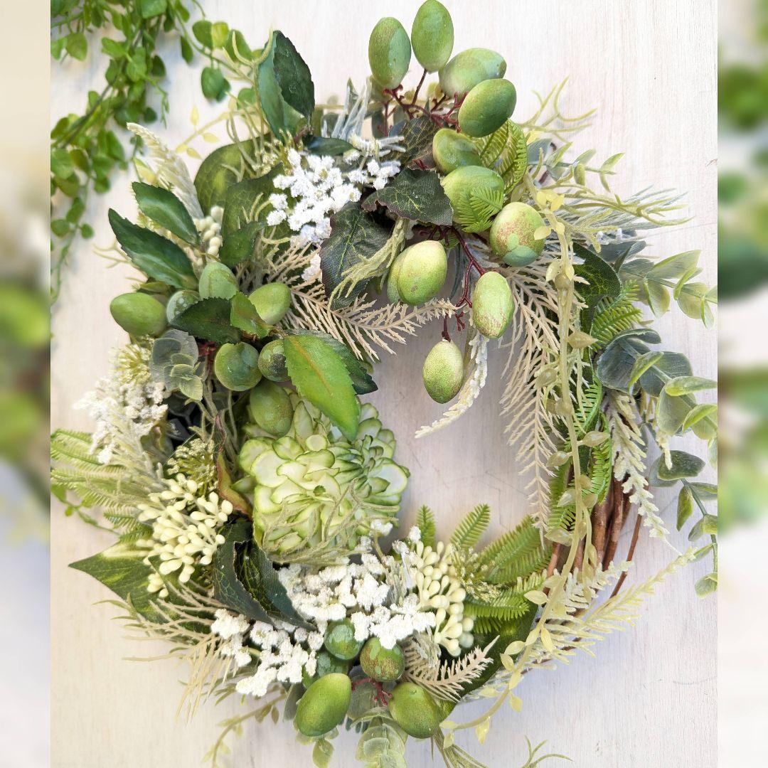 専用＊オリーブ＆グリーンイロイロ　爽やかリース(フェイク)