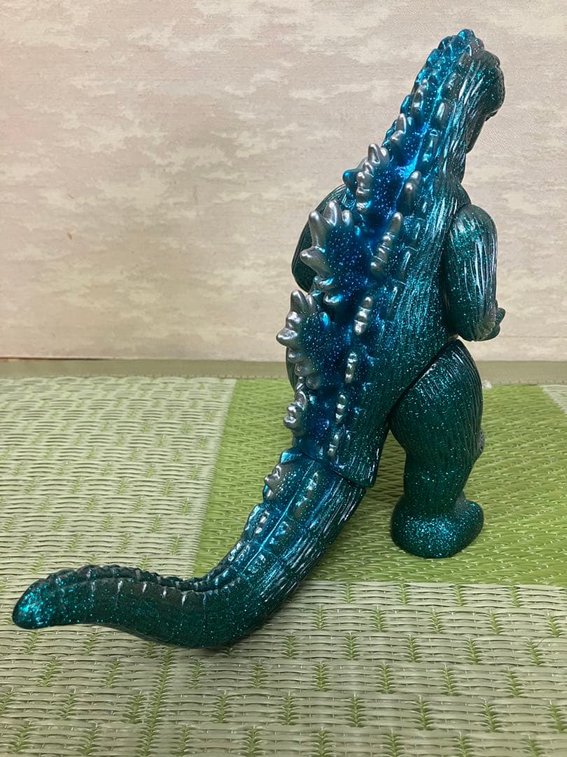 訳あり品　マルサンソフビ　ゴジラ350 ブルーグリーンラメ