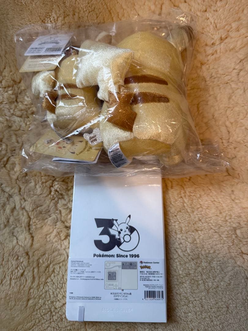 ポケモン 30周年記念　ピカチュウ ぬいぐるみ ノートブック 3点セット