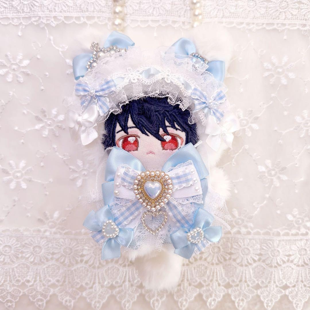 ハート　いつぬい　ぬい服　着ぐるみ　もこもこ　白　水色　ねこ　ロリータ