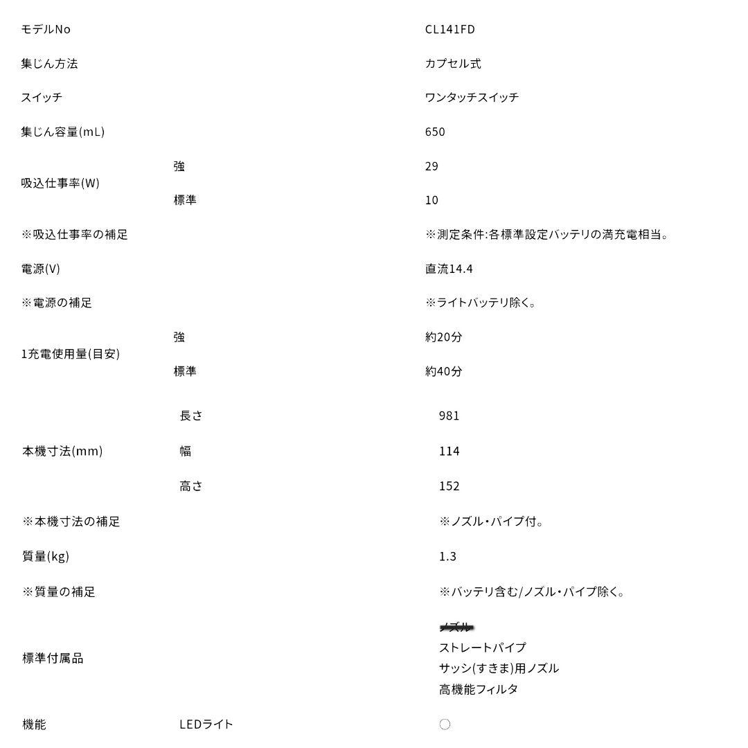 クリーナー Makita CL141FD