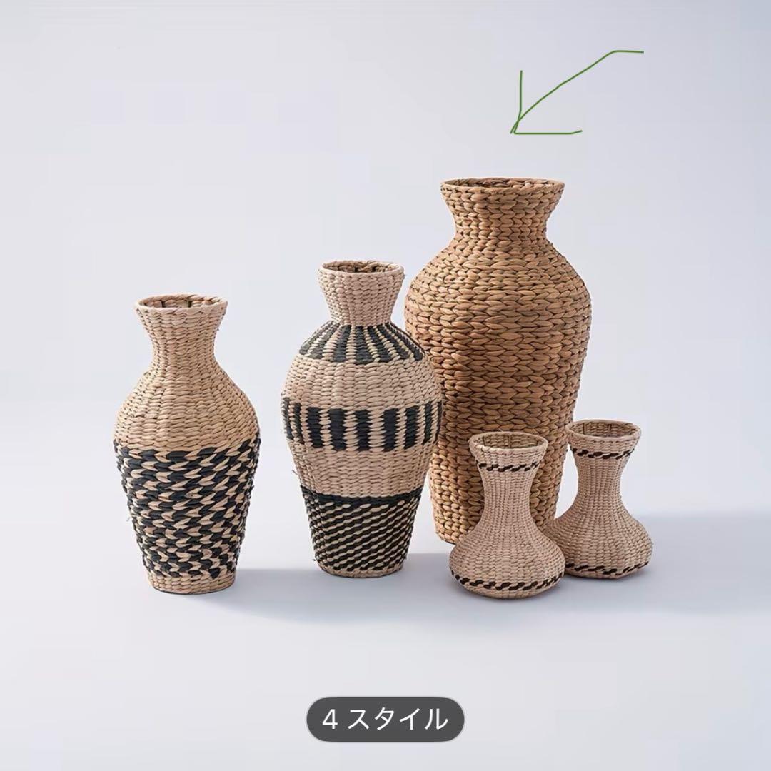 手編みラタンフラワーベース