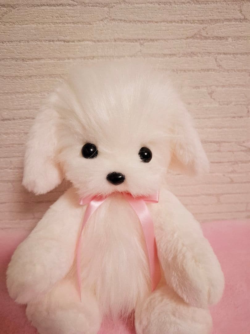 1.ぬいぐるみ、テディマルチーズ、犬、ハンドメイド、オリジナル、白