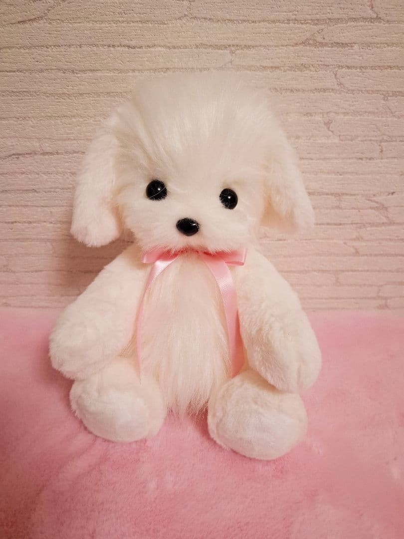 1.ぬいぐるみ、テディマルチーズ、犬、ハンドメイド、オリジナル、白