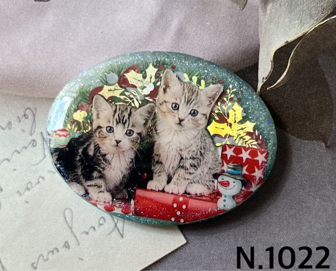 感謝価格(ㅅ´꒳` )クリスマス猫ちゃん レジンヘアゴム