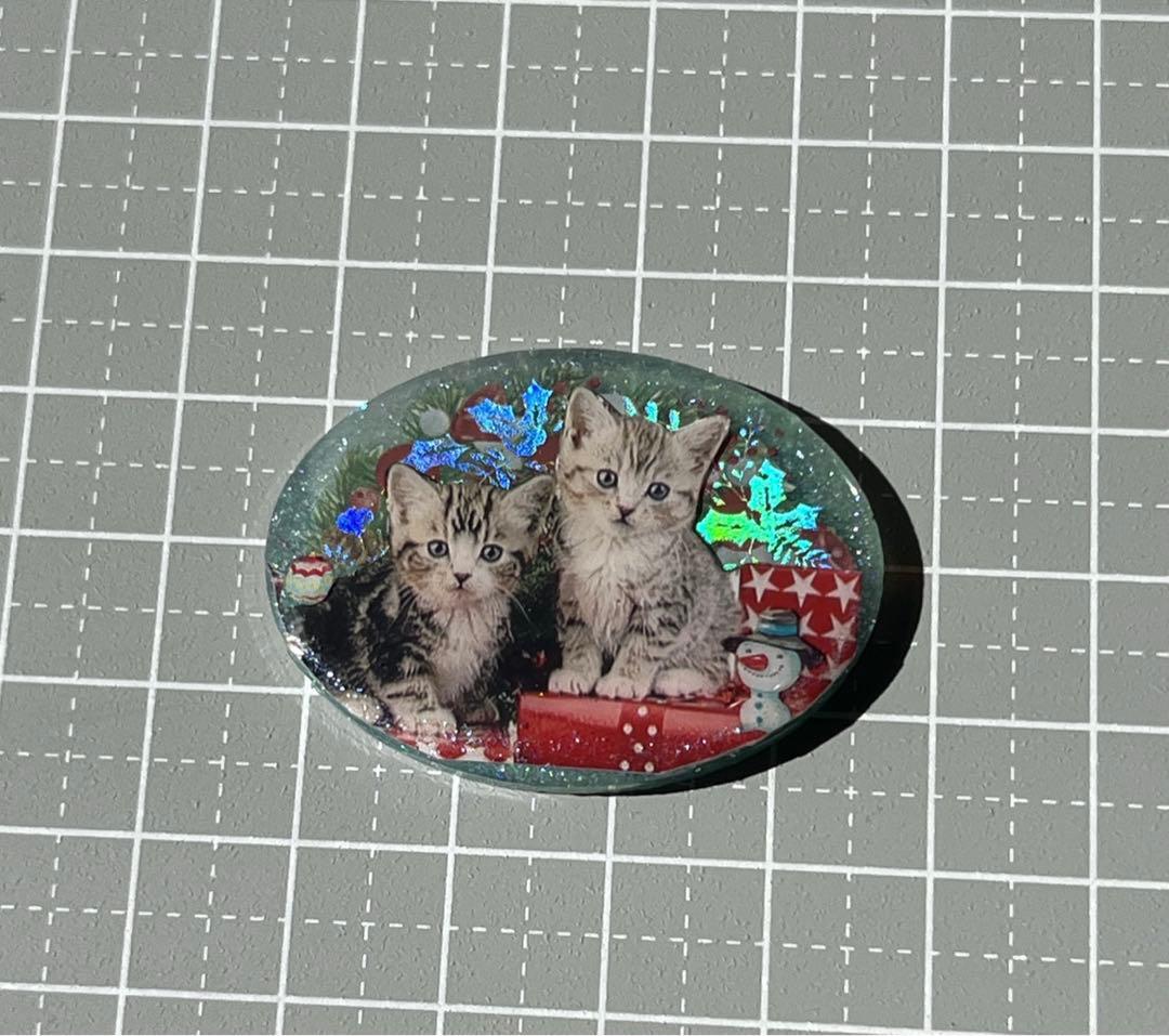 感謝価格(ㅅ´꒳` )クリスマス猫ちゃん レジンヘアゴム