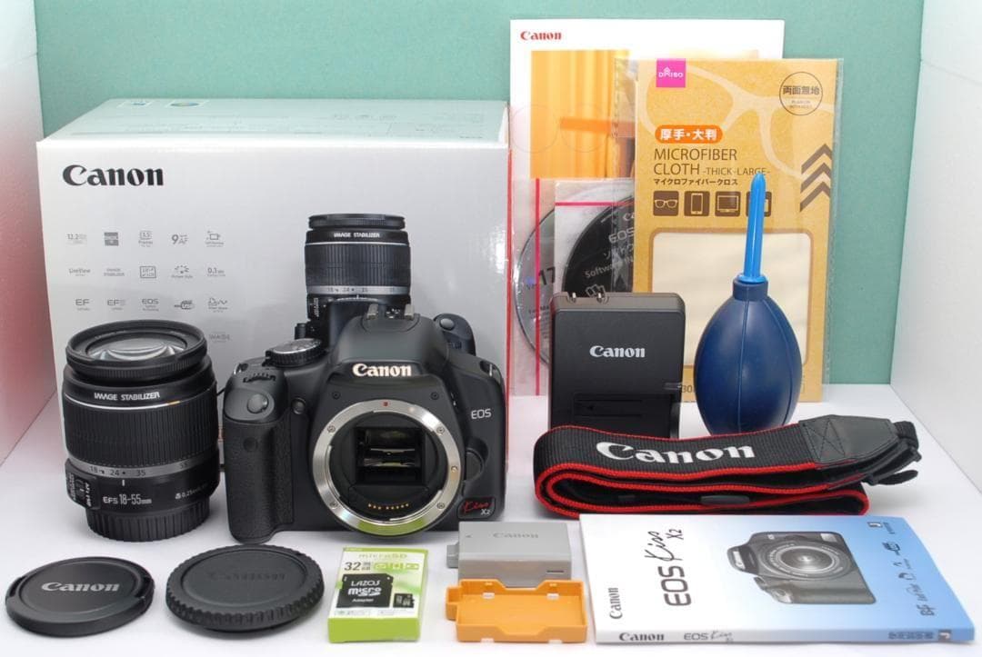 ☘️カメラデビューに✨️ Canon Kiss X2 一眼レフ 手ぶれ補正 美品