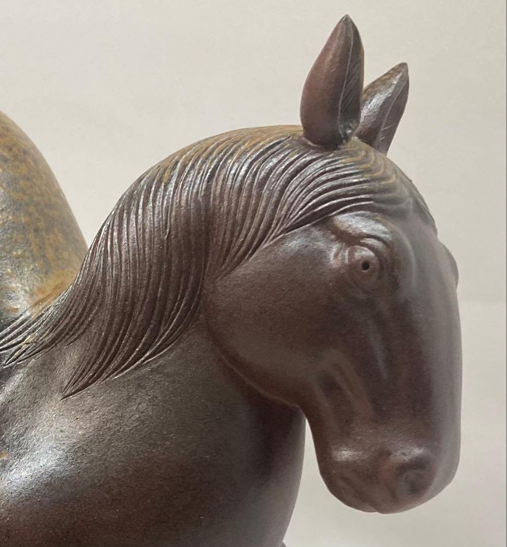 B480s「備前干支置物 午」安土窯　共箱　備前焼　令8年干支　瓢箪から駒