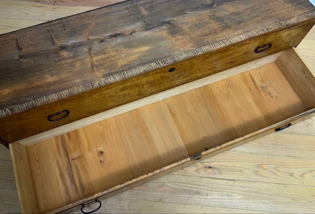 ローボード　収納棚　引き出し　2A037　古道具　ビンテージ　アンティーク