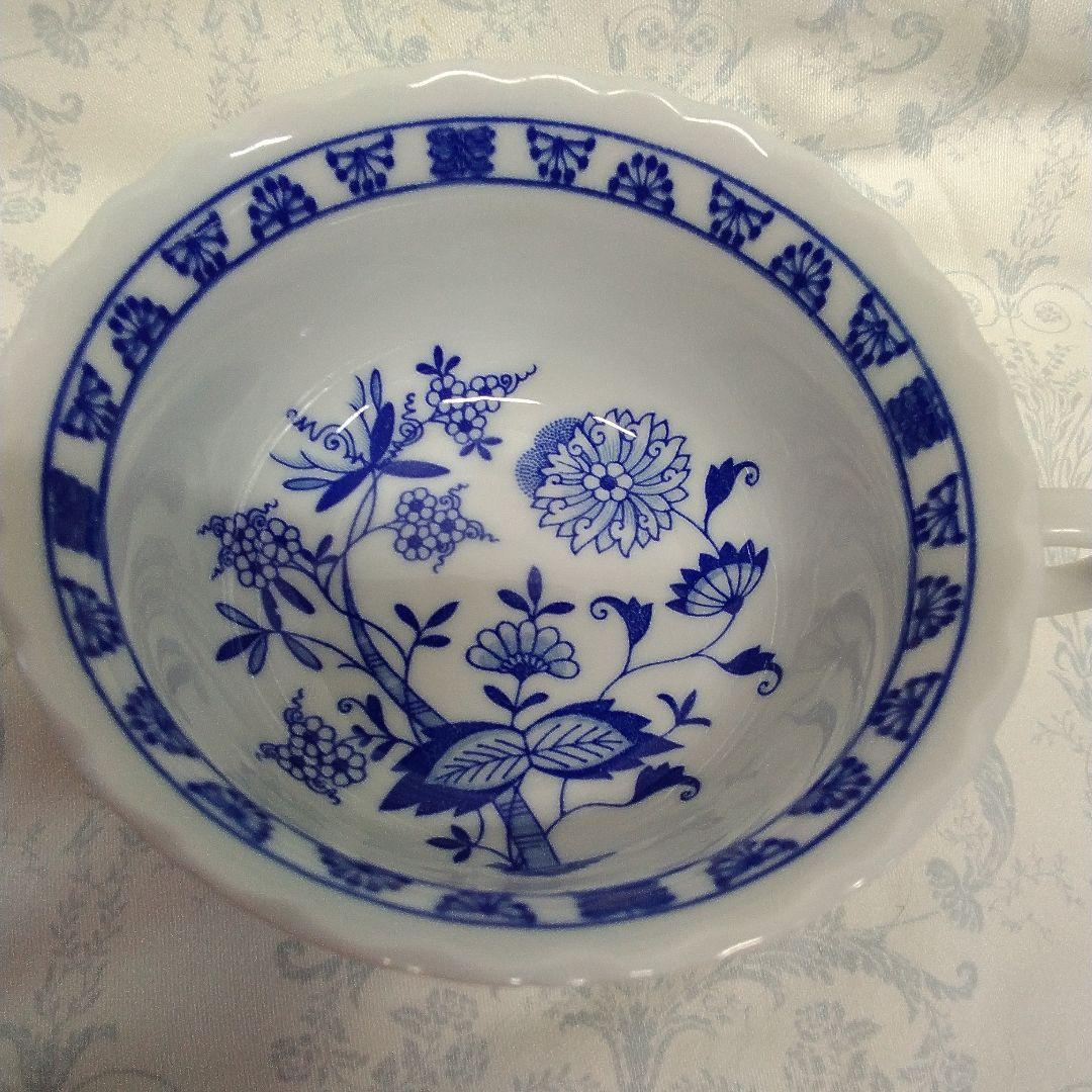 BIUEELBE ブルーエルベカップスープセット青いカップソーサーセット 4個箱