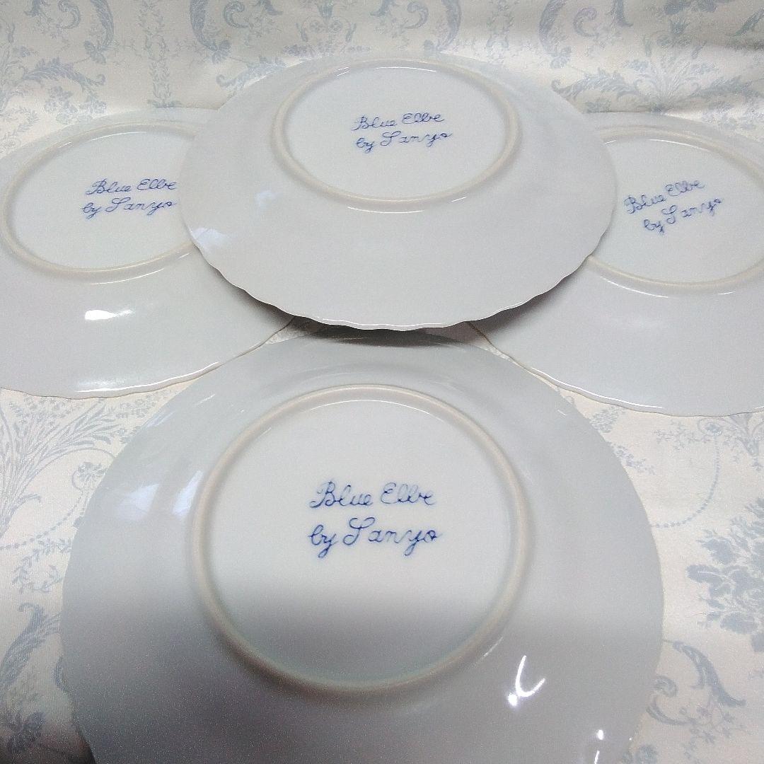 BIUEELBE ブルーエルベカップスープセット青いカップソーサーセット 4個箱