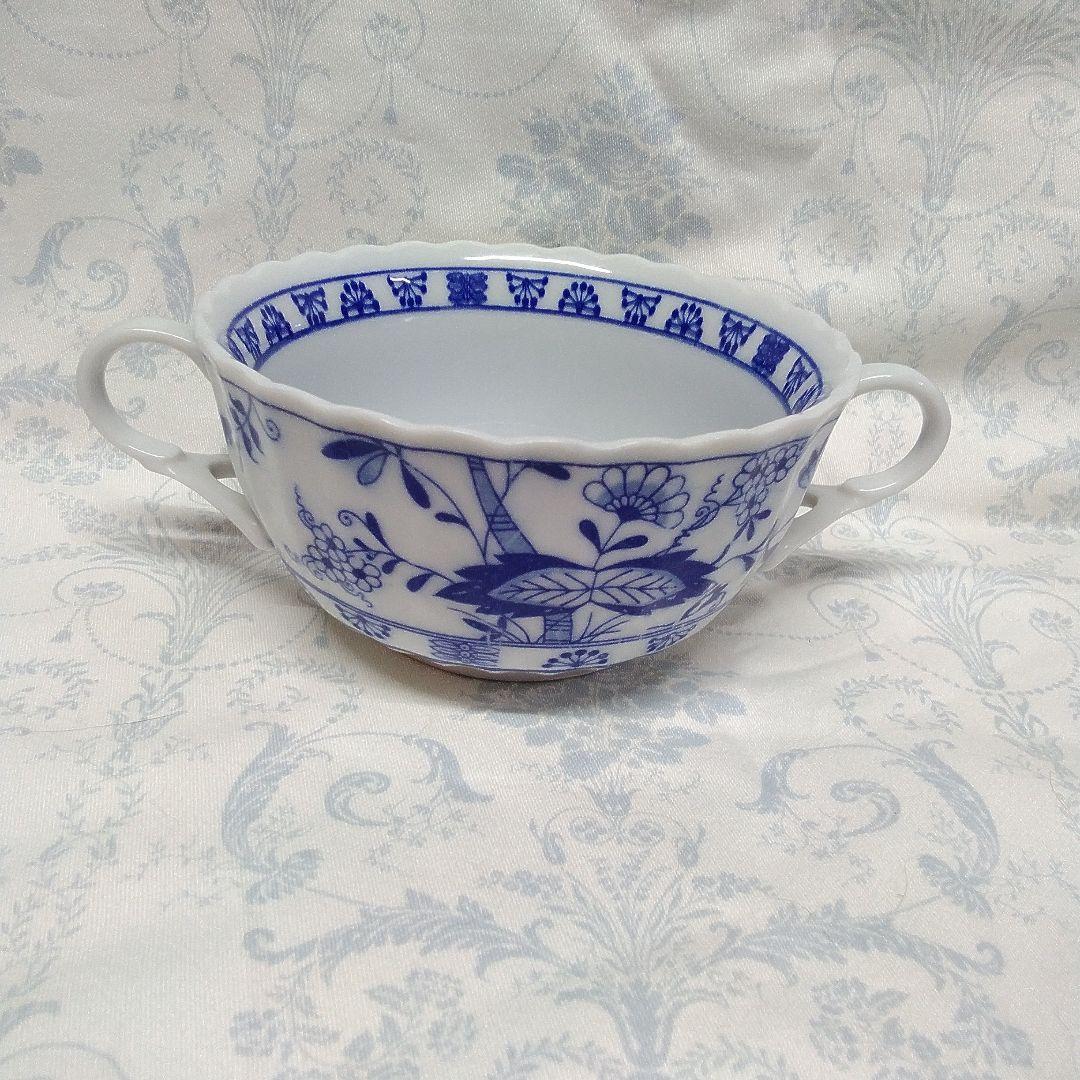 BIUEELBE ブルーエルベカップスープセット青いカップソーサーセット 4個箱