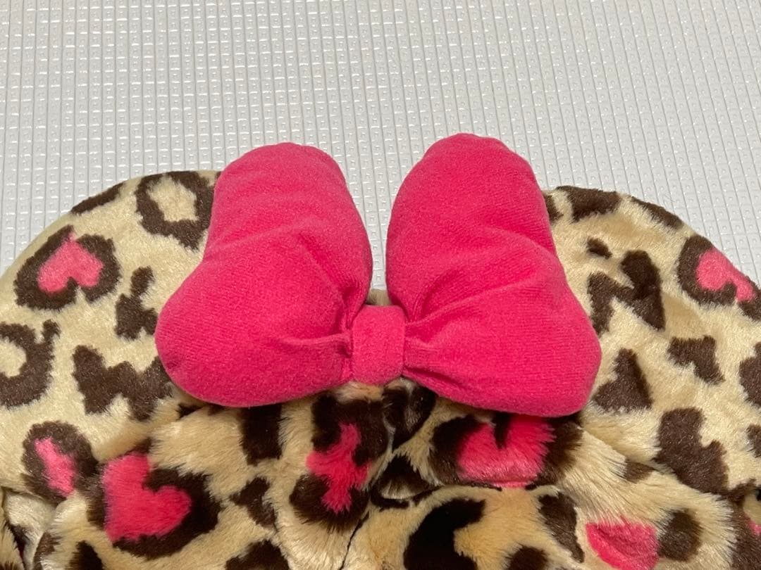 ミニー　ヒョウ柄　ファンキャップ　マフラー