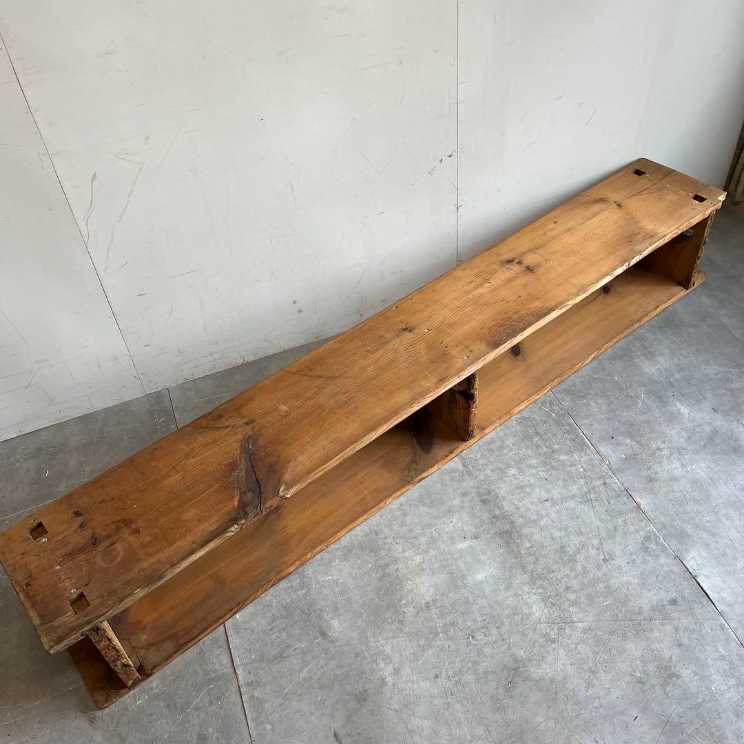 アンティーク シェルフ 棚 ローボード 飾り台 テレビ台 無垢材 シャビー