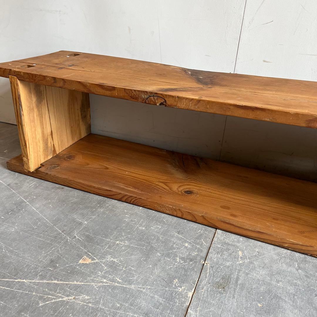 アンティーク シェルフ 棚 ローボード 飾り台 テレビ台 無垢材 シャビー