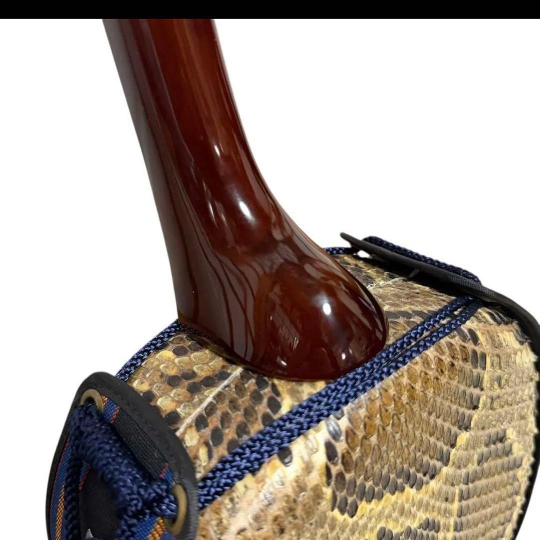 新城慎幸作 三線 紅木棹 本皮強化張り 保証書付 ハードケース付 沖縄三線