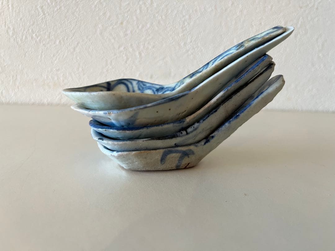 中国 清朝 染付レンゲ【5客】