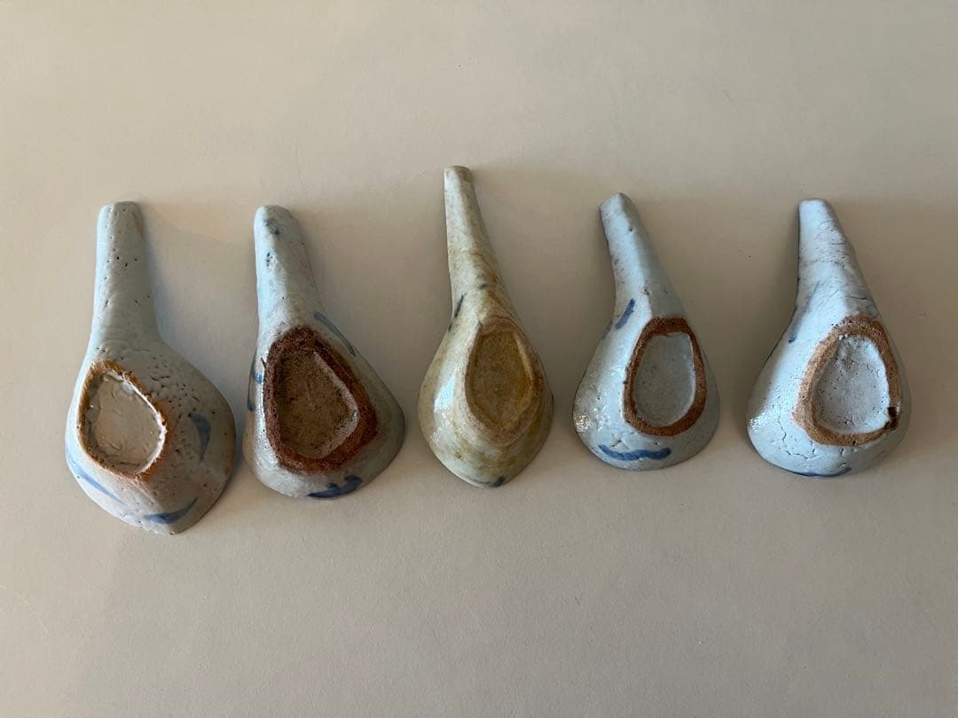 中国 清朝 染付レンゲ【5客】