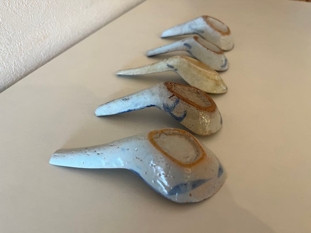 中国 清朝 染付レンゲ【5客】