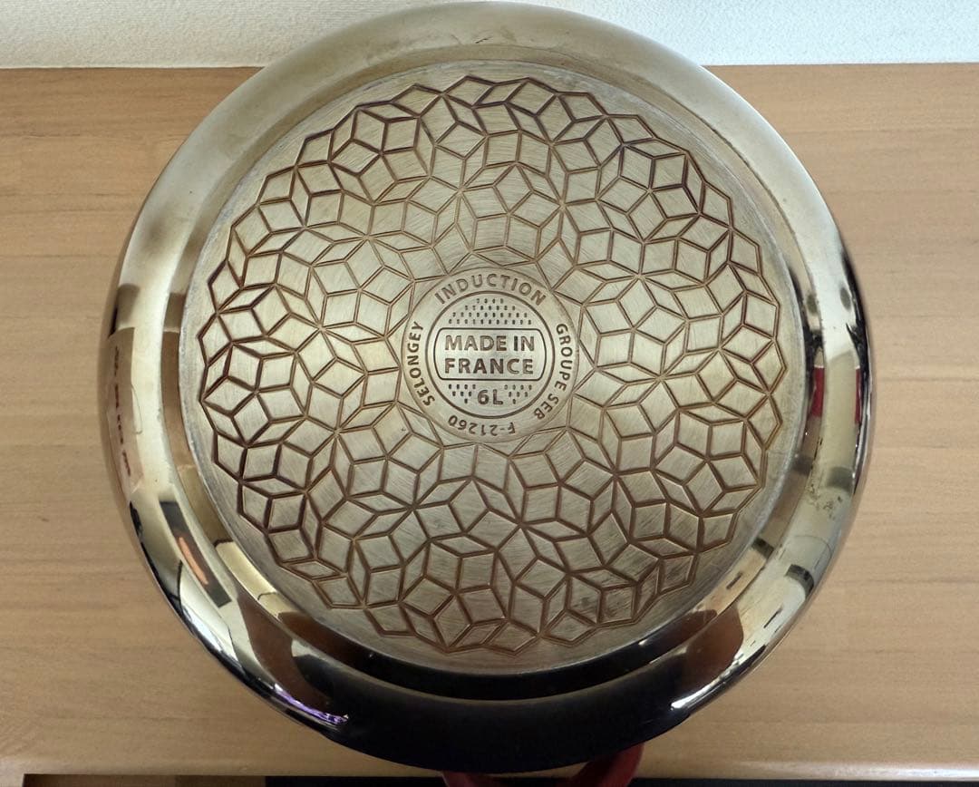 【中古品】ティファール クリプソ ミニット イージー ルビーレッド 6L