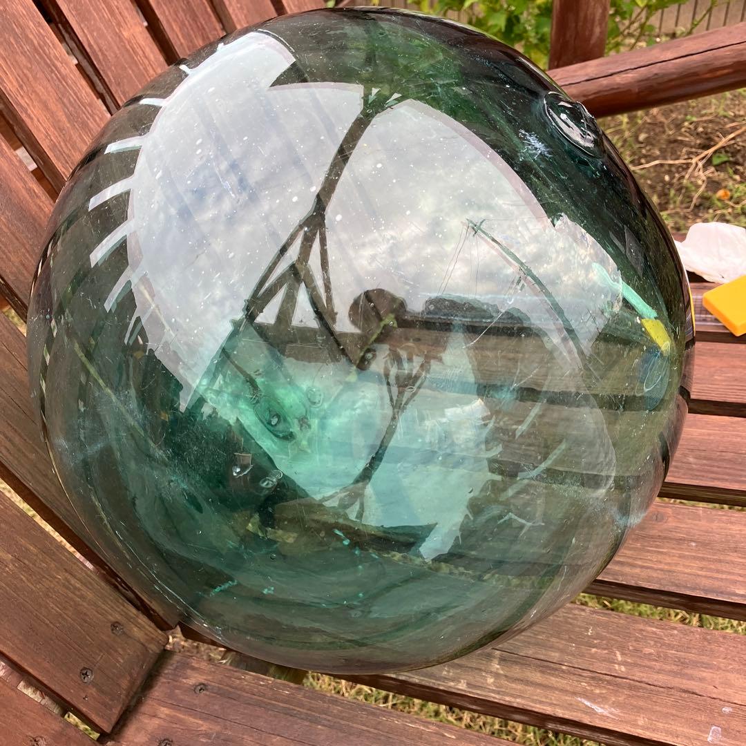【仙の刻印あり】高さ約35cm 円周約113cm ガラス玉　浮き玉