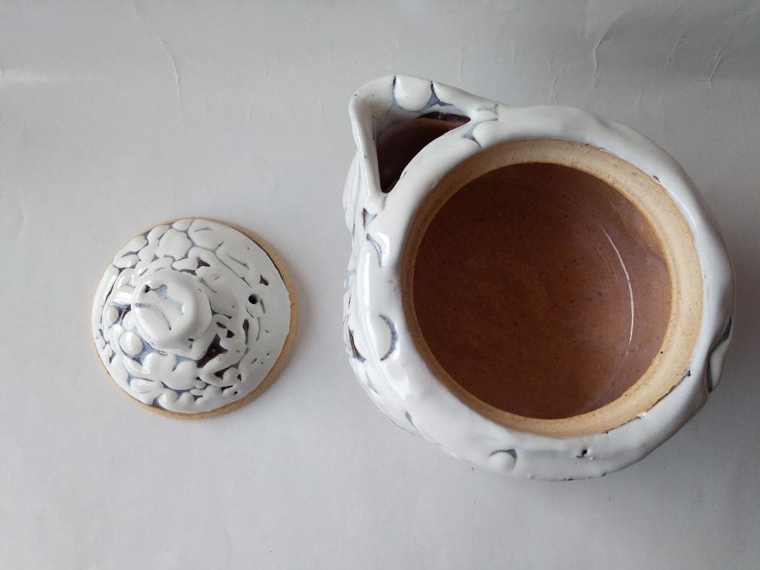 希少品 現代アート 萩碗 宝瓶 佐々木建 作 煎茶道具 玉露 かぶせ茶 新品