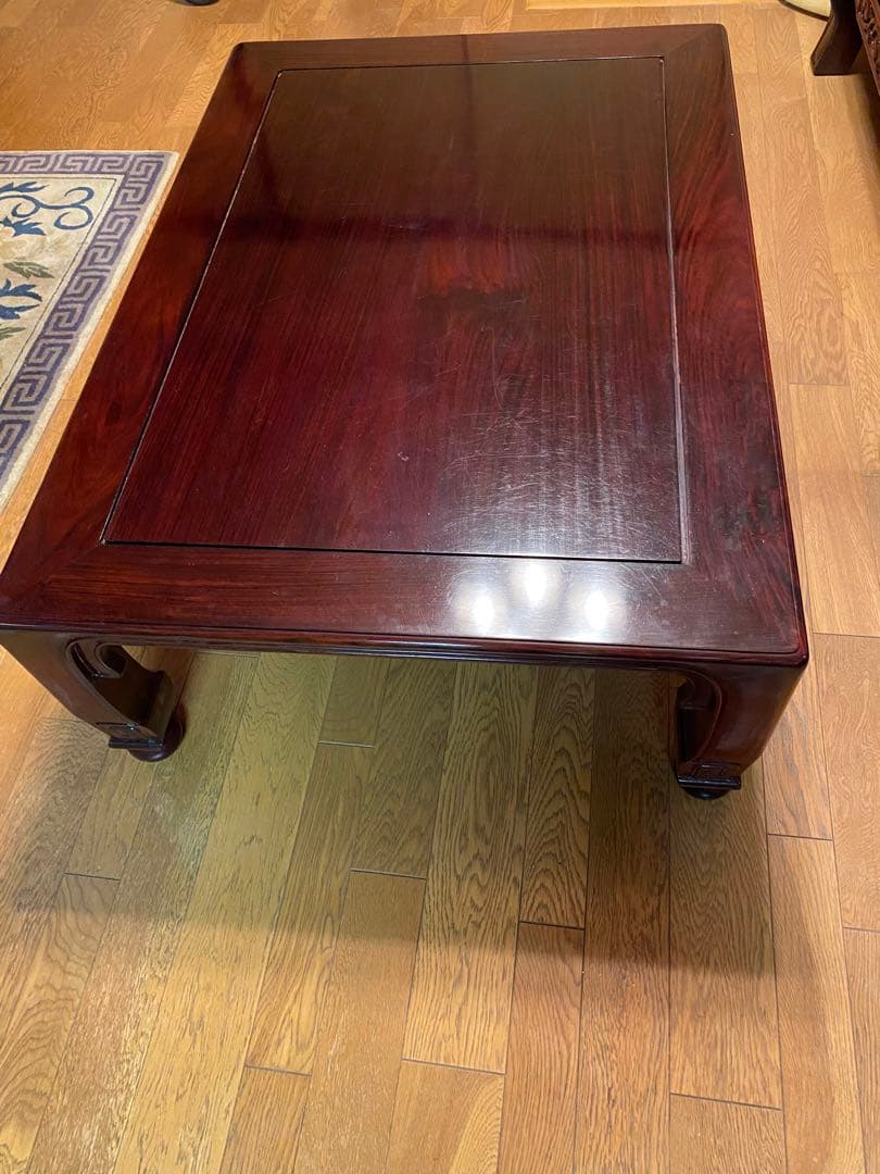 黒檀、天然木、茶色の高級座卓です❣️ずっしり高級感あり‼️