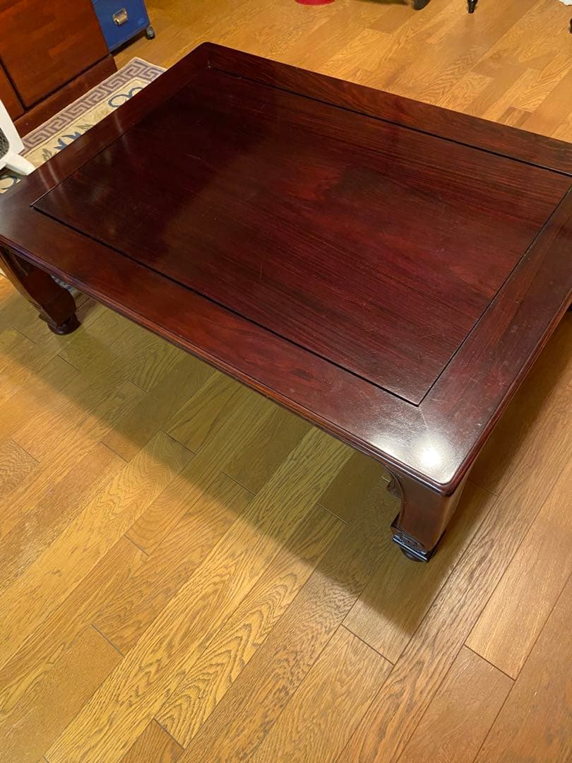 黒檀、天然木、茶色の高級座卓です❣️ずっしり高級感あり‼️