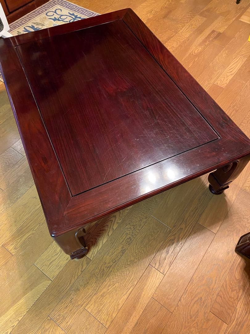 黒檀、天然木、茶色の高級座卓です❣️ずっしり高級感あり‼️