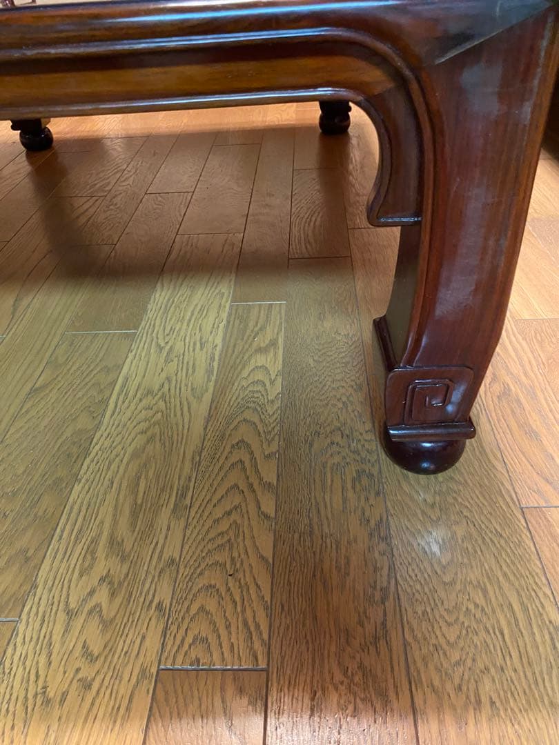黒檀、天然木、茶色の高級座卓です❣️ずっしり高級感あり‼️