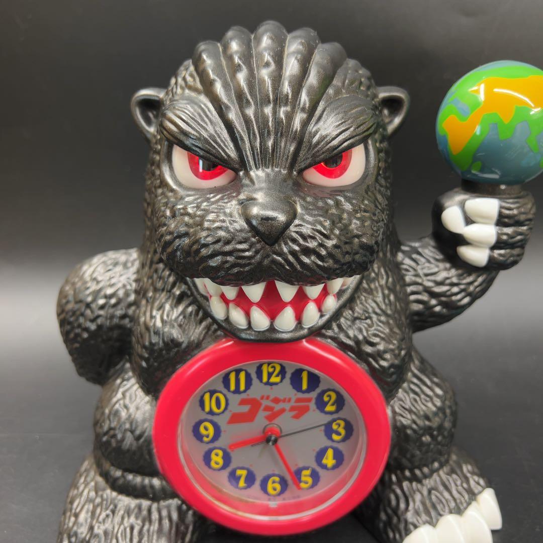 【動作品】置き時計 ゴジラ GODZILLA 目覚まし時計 おしゃべり 当時物