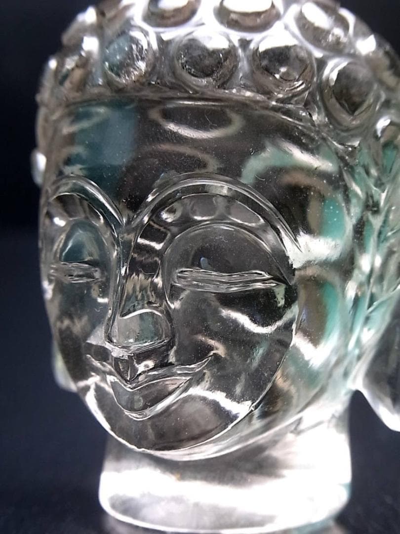 ネパール ガネッシュヒマール産 ヒマラヤ水晶製 仏頭 ブッダヘッド No,3