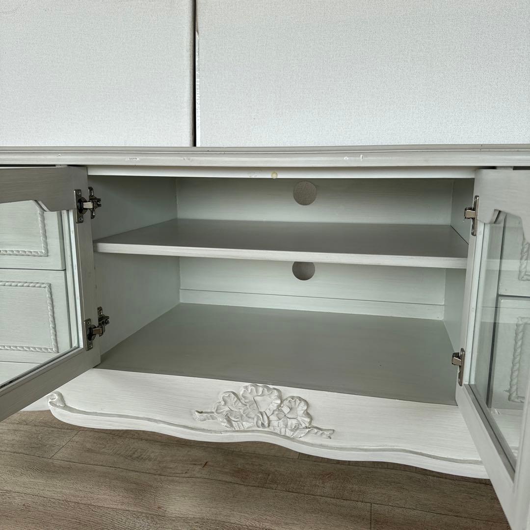 最終値下げ　テレビボード　白家具　フレンチ　ヨーロピアン　姫家具