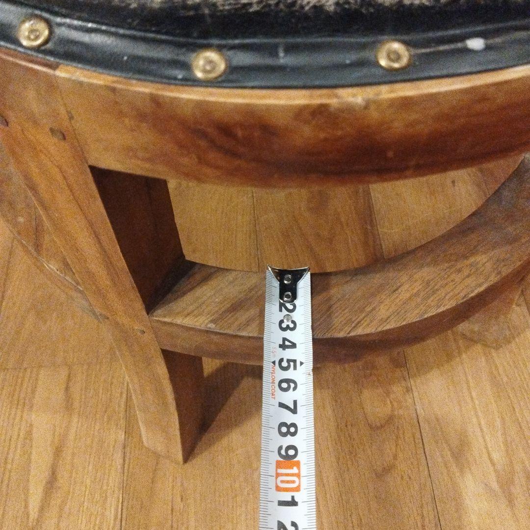 CORIGGE MARKET 本革 スツール アジアンチーク 無垢材 レトロ ②